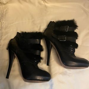Dolce vita leather and fur booties